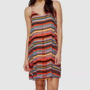 Vince Camuto Women's Red Striped Knee-Length Racerback Slip Dress Sz: L